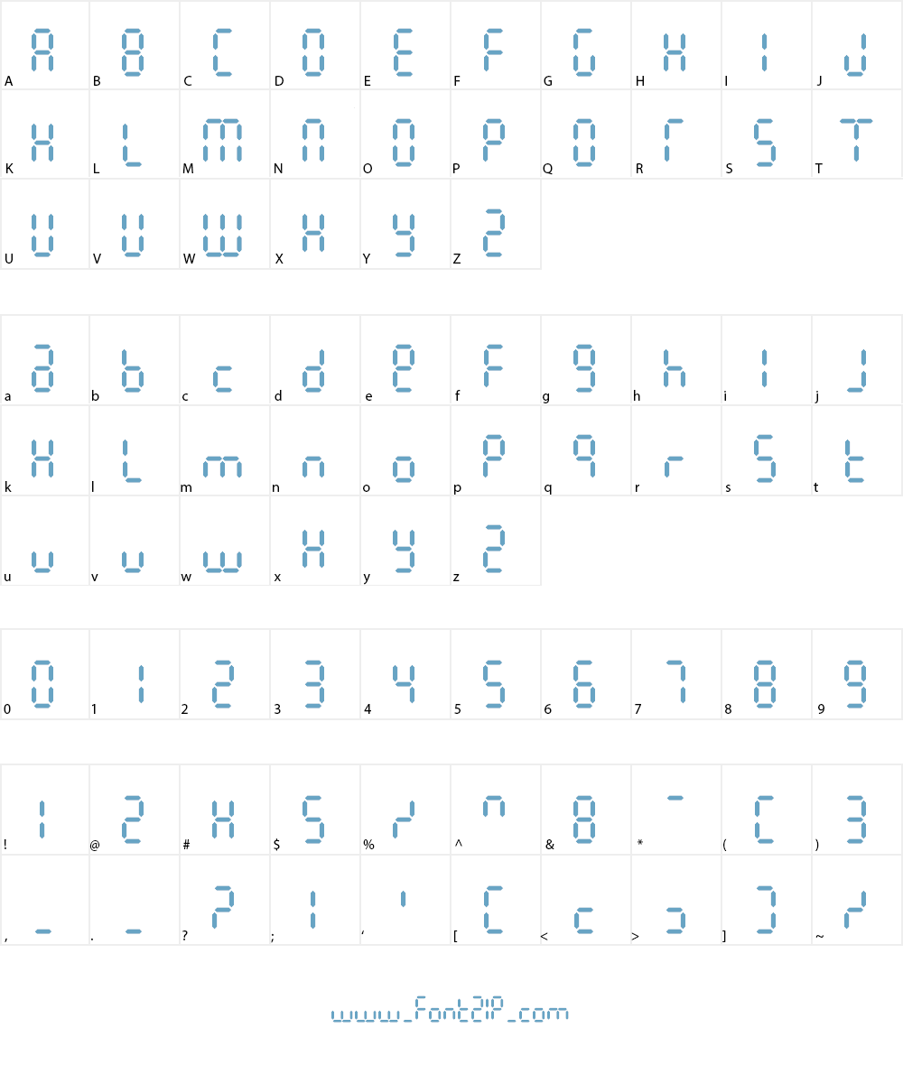 Crudely Calculated Font Character